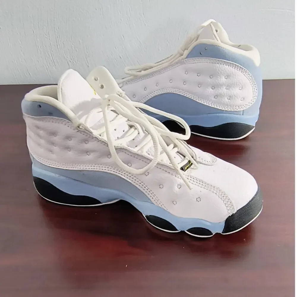 Air Jordan 13 Retro Sneakers White Blue Suede Youth Size 2.5Y DJ3005-170